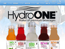 Tablet Screenshot of hydroonebeverages.com